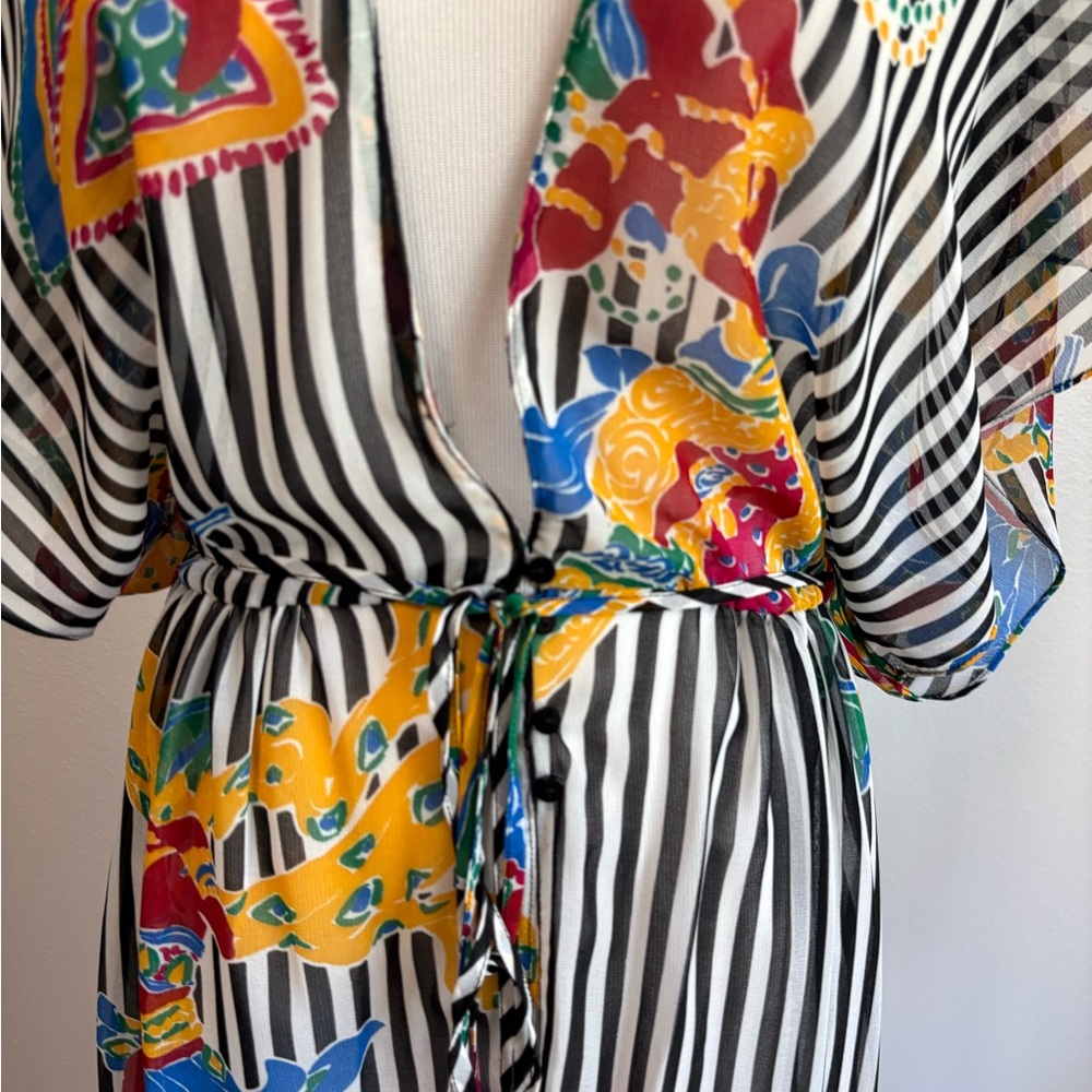 NWT Zara Striped Beach Cover-Up M - Picture 3 of 16